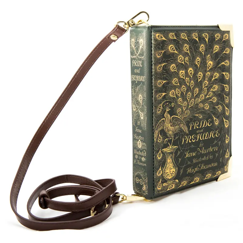 Pride and Prejudice Green Book Handbag Crossbody Purse 0