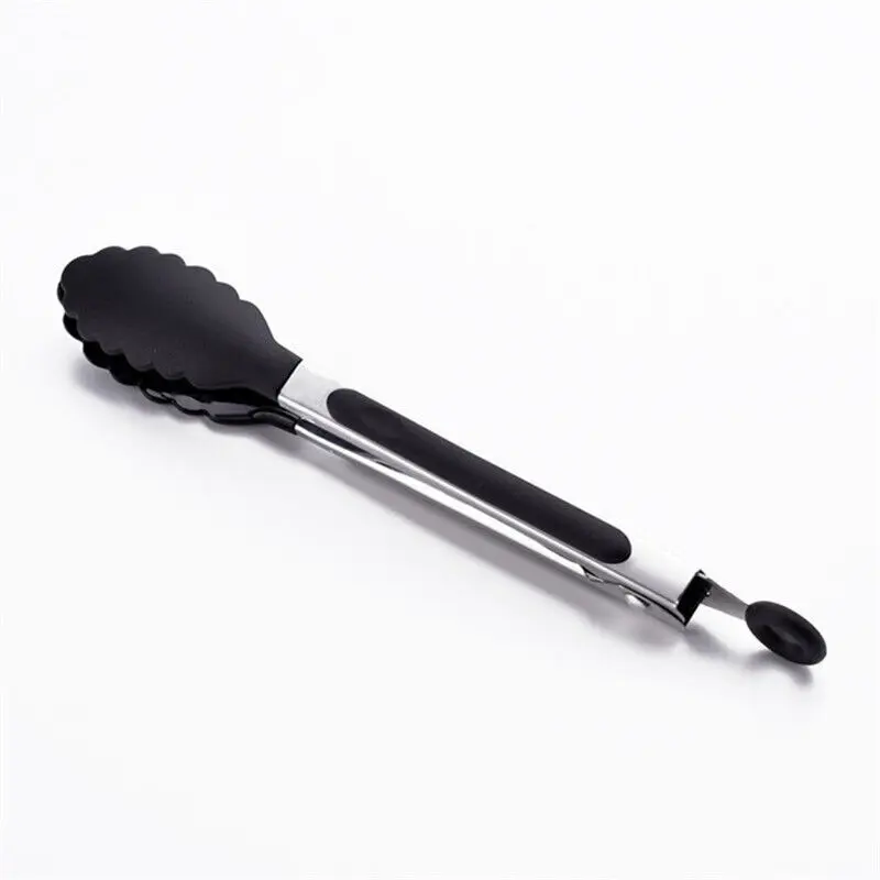 2X Kitchen Cooking Tongs Salad Serving Barbecue tools Stainless Handle Utensil 6