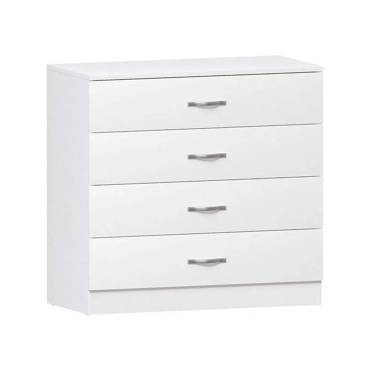 Designs White Chest Of Drawers, 4 Drawer Metal Handles Runners Anti-Bowing Support Furniture