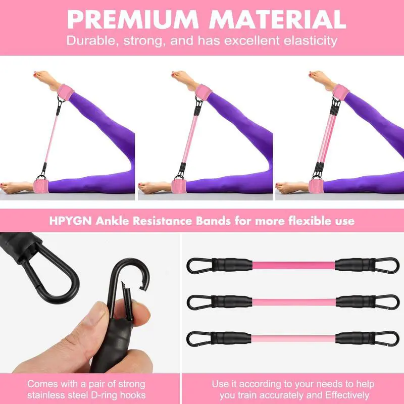 Ankle Resistance Bands, Ankle Bands for Working Out with Cuffs, Resistance Bands for Leg Butt Training Workout Equipment for Kickbacks Hip Gluteus Training Exercises, Ankle Strap with Exercise Bands resistant bands Fitness ankle resistance 3