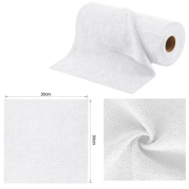 Yass Clean Microfibre Cleaning Cloth Roll 2 Rolls 100Pcs ,Size 30 x 30CM, 190GSM,Reusable Kitchen Cleaning Towels Dish Cloths,Lint Free Streak Free Washable Duster Cloth for House, Car, Motorbike,Windows 1