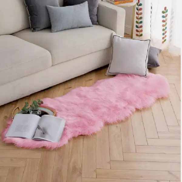 Carpet Non Slip Fluffy Shaggy Soft Rugs Sheepskin Rug Bedroom Mats Faux Fur UK 6