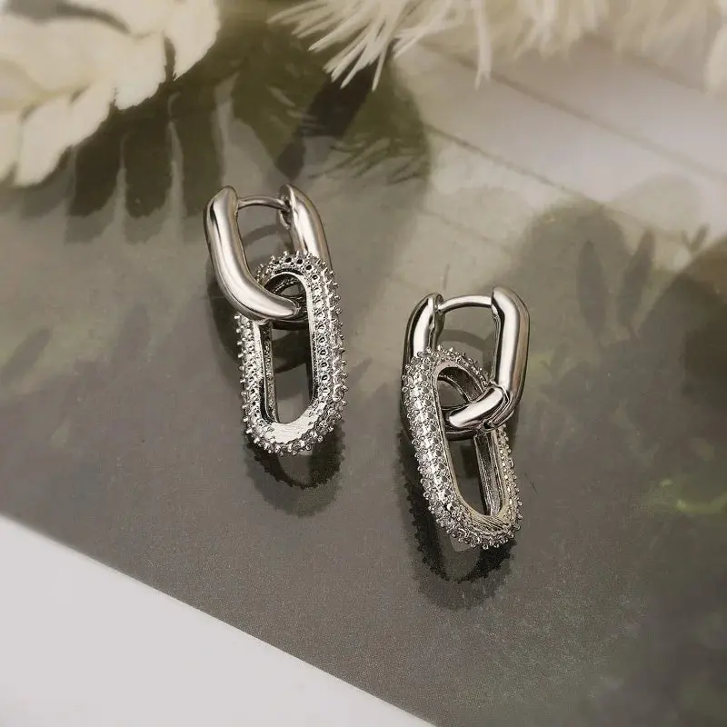 Retro Double Hoop Earrings – Gold Geometric Drop Style for Women & Girls 6