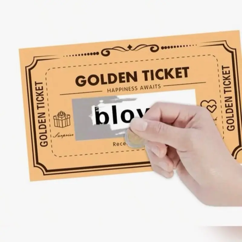 DIY Golden (10x) Ticket Scratch-off Cards for Birthday, Gifts, Valentine's Day, and Christmas