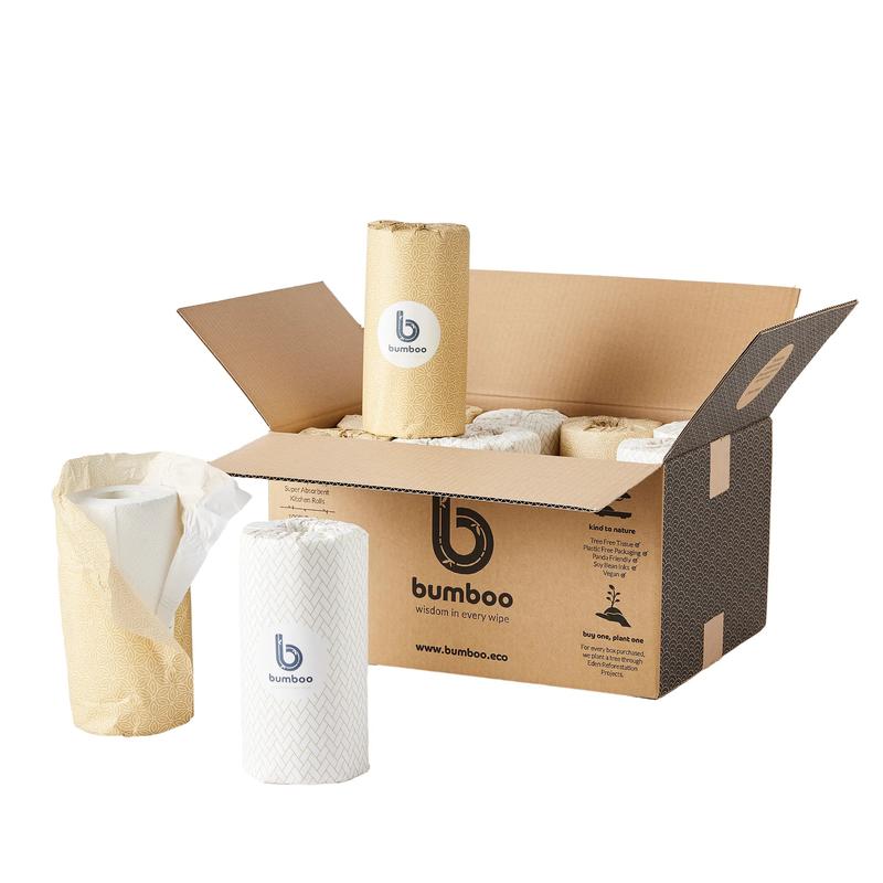 wrapped bamboo kitchen towels - 12 rolls 0