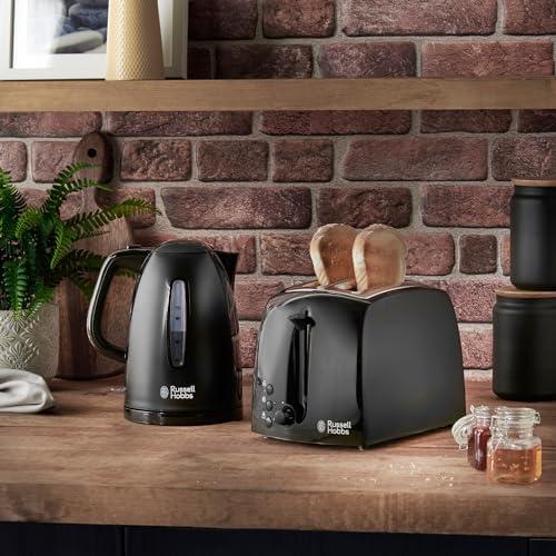 Textures 2 Slice Toaster (Extra Wide Slots, 6 Browning levels, Frozen, cancel & reheat function with indicator lights, Removable crumb tray, 850W, Black matt & high gloss finish) 21641 1