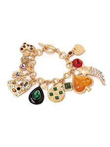 Fashion Heart & Water Drop Design Rhinestone Decor Bracelet, Elegant Charm Bracelet for Women & Girls, Trendy All-match & Exquisite Jewelry for Birthday Gift