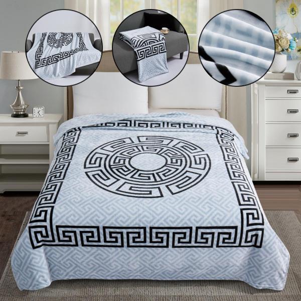 Thread & Tailor Luxurious Faux Fur Fleece cooling blanket Throw with Elegant Greek Border – Ultra-Soft Blanket for Bed, Sofa, or Chair – Premium Cozy Decor for Home, Travel, or Office – TikTok Trending Plush Throw for Comfort, Warmth & Stylish Gifting 6