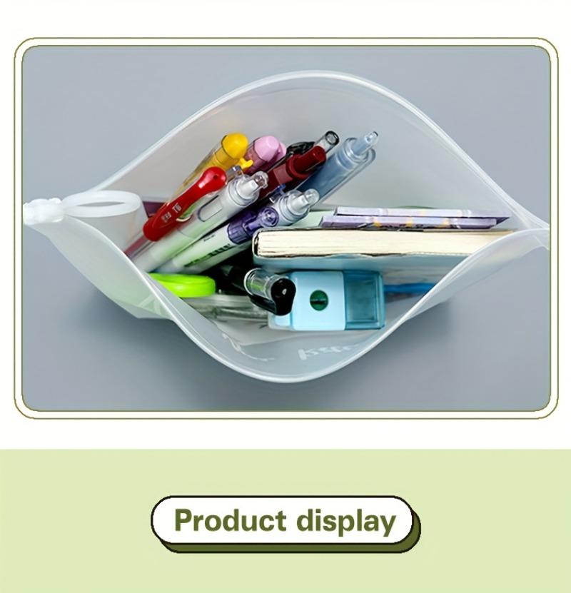 Product Introduction of 3PC Transparent A5 File Organizers - Cute Cartoon Cats, Large Capacity, Zipper Closure, Office Supplies 3