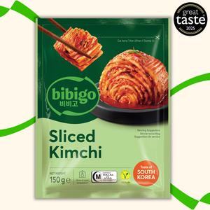 bibigo Sliced Kimchi Halal Vegan 150g - Korean, Shelf-Stable, Traditional Snacks, Savoury Instant Food