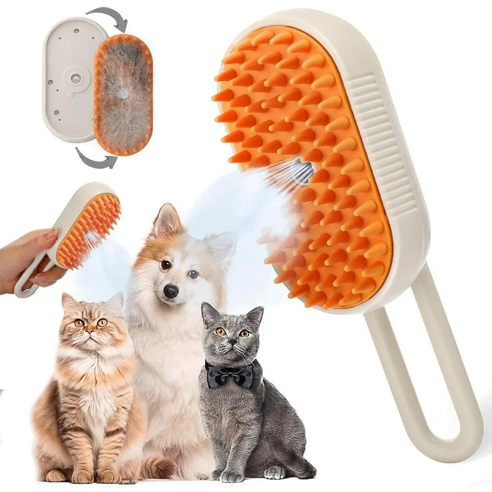 Cat Spray Comb, 3-in-1 Cat Spray Cleaner, Silicone Massage Combing Brush, Pet Hair Clean Brush Comb, Suitable for Cats and Dogs,  Pet Products