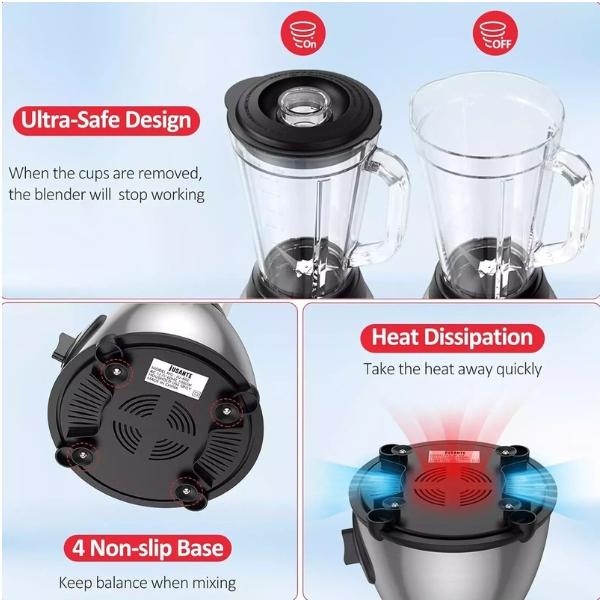 1.5L 800W Blender Smoothie Maker Food Processor Ice Crusher Mixer Fruit Juice 3