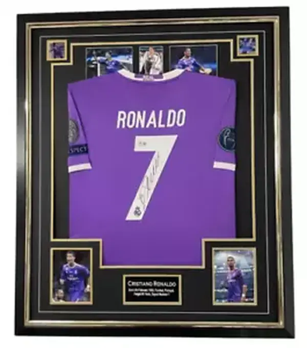 Framed Ronaldo of Madrid Signed Shirt Autographed Jersey with Beckett COA!!