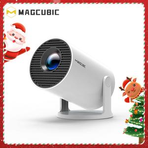 magcubic portable projector, 180° rotatable projector with stand, wifi bt 5.0 projector with remote control, home theater projector for indoor outdoor, rude secret santa gift