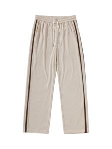 Men's Solid Color Contrast Trim Drawstring Waist Corduroy Pants, Loose Casual Comfy Pocket Straight Leg Trousers for Spring & Fall, Fashion All-Match Men's Bottoms for Daily Wear