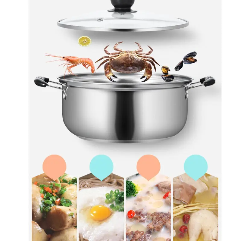 11PCS Induction Non Stick Stainless Steel Cookware Cooking Pot Pan With Lids Set 5