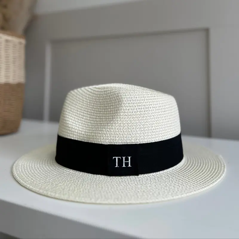 Personalised Straw Fedora Hat 8
