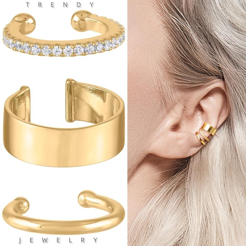 Product Introduction of Elegant Ear Cuffs for Women - Clip-On Non-Piercing Hoop Earrings, Simple Fashion Cuff Design, Party & Daily Wear, Ideal for Valentine's Day Gift, One Size Fits All Seasons 0