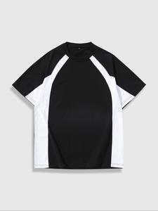 Men's Patchwork Short Sleeve Tee, Regular Fit Casual Round Neck T-shirt for Summer, Men's Top for Daily Wear, Tropical