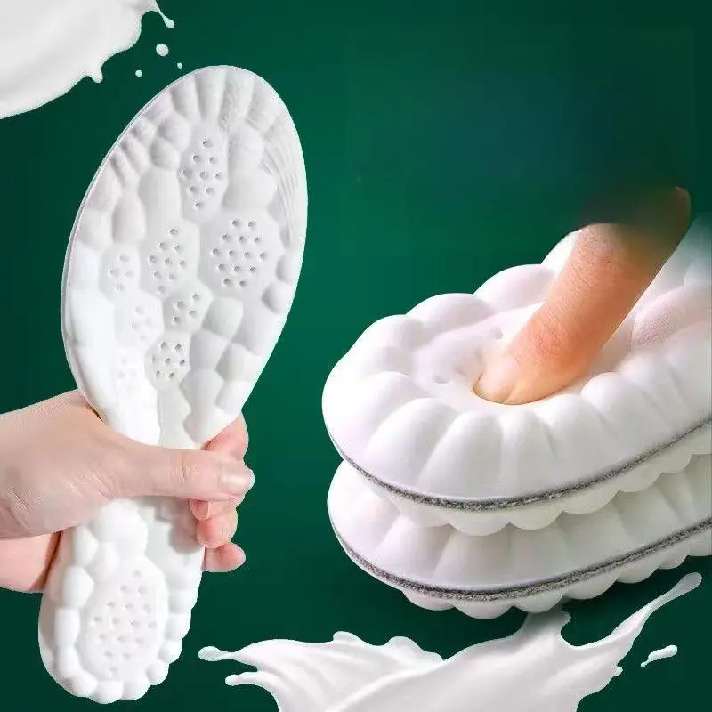 Sports insoles for both men and women, with a full cushion that feels like stepping on poop. They are odor resistant, sweat absorbing, breathable, highly elastic, shock-absorbing, long-lasting, and pain resistant