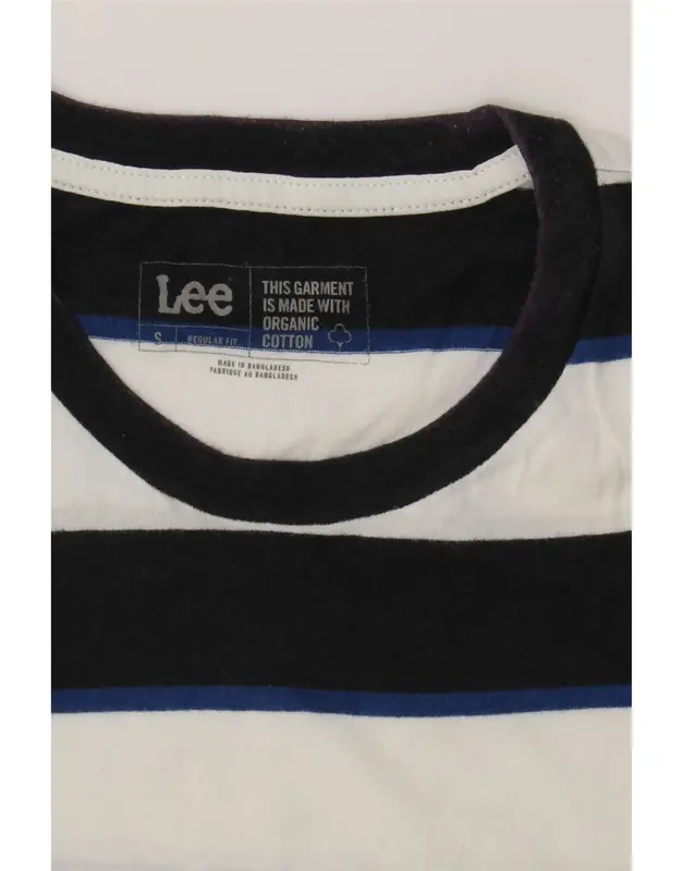Pre-Owned Vintage LEE Mens Regular Fit T-Shirt Top Small Black Striped Cotton 3