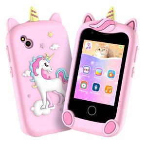 Unicorn Design Smart Phone Toy, 1 Count Learning Toy with 17 Puzzle Games, Video, Music, Alarm Clock, Flashlight, Storybook, Silicone Art Birthday Gift, Educational Games, Cognitive Skills, Fidget Toys, Fun, Colorful, Portable