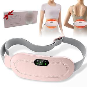 Rechargeable Heating Vibration Massage Belt, Wireless Heating Belt with 3-speed Temperature Adjustment & 4-speed Massage Mode, Portable Waist Heating Tool, Comfort, Wearable Heating Pads