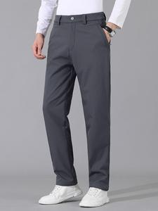 Men's Solid Thermal Lined Waterproof & Wear-resistant Cargo Pants, Regular Fit Casual Comfy Trousers for Outdoor Camping Hiking, Men's Bottoms for All Seasons