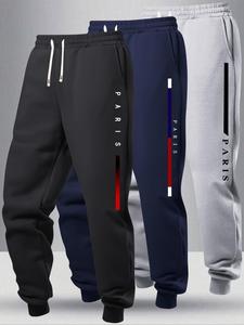 Men's Letter Print Drawstring Waist Sweatpants, Regular Fit Casual Comfy Pocket Jogger Pants for Daily Wear, Men's Bottoms for All Seasons