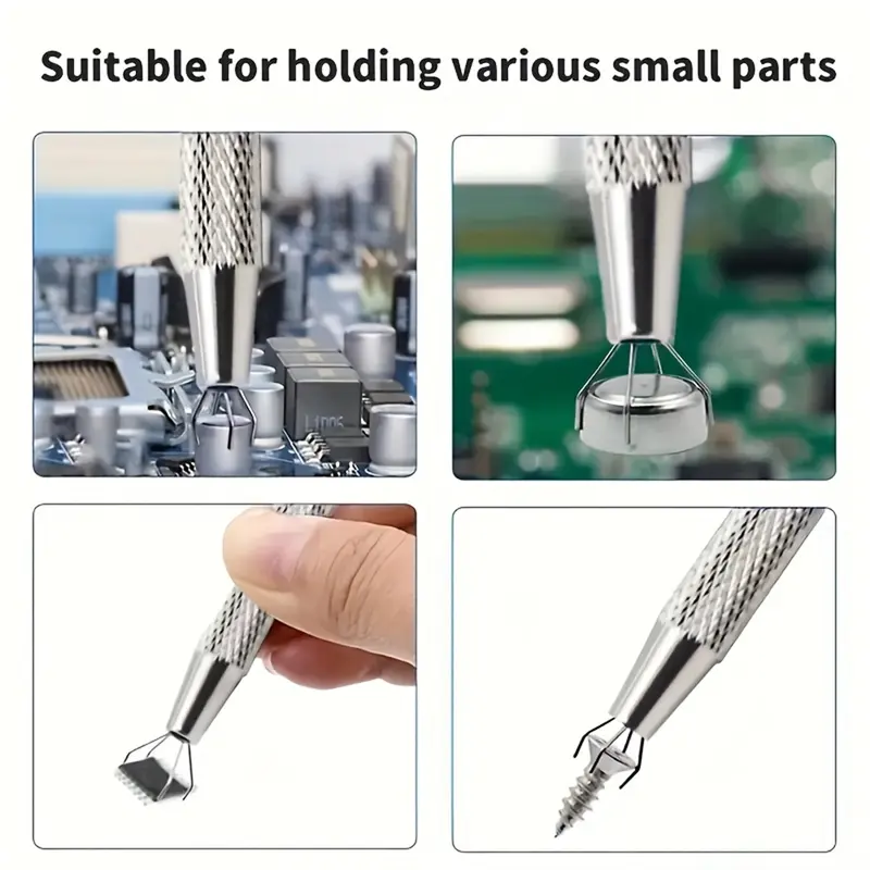 Precision 4-Prong Jewelry Tweezers - Gem & Diamond Holder, Ideal for Beads & Small Parts, Ergonomic Metal/Aluminum Craft Tool, Jewelry Making Tools 3