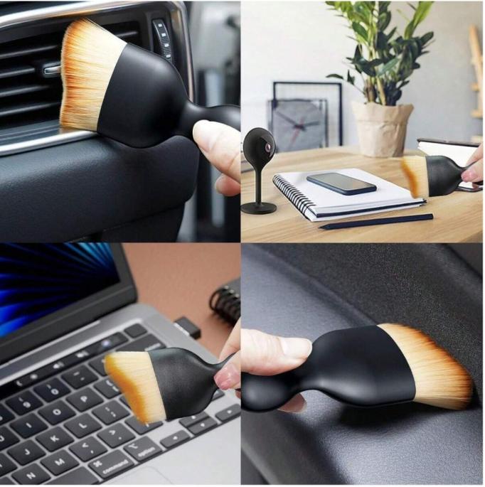 4pcs Premium Car Detailing Brush Set - Scratch Free Soft Bristles For Delicate Surfaces, Interior Duster With Protective Cover For Auto & Office Use, Convenient Car Cleaning Tools,Kitchen,Bathroom,Home,Household Supplies 4