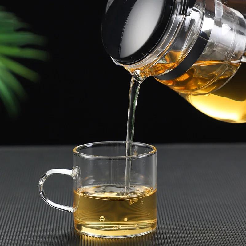Heat Resistant Glass Teapot Puer Kettle Tea Infuser Chinese Kung Fu Teawear Set High Borosilicate Thickening Heatable Pot Teacup 2