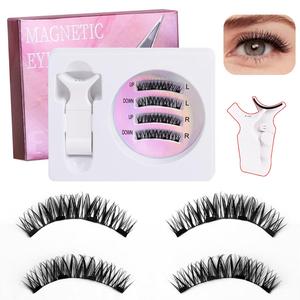 Magnetic Eyelashes with Eyeliner & Applicator, 1 Pair Natural Look Eyelash Extensions, Self Grafting Curl Eyelashes, Eye Makeup Product for Women & Girls, Cosmetic