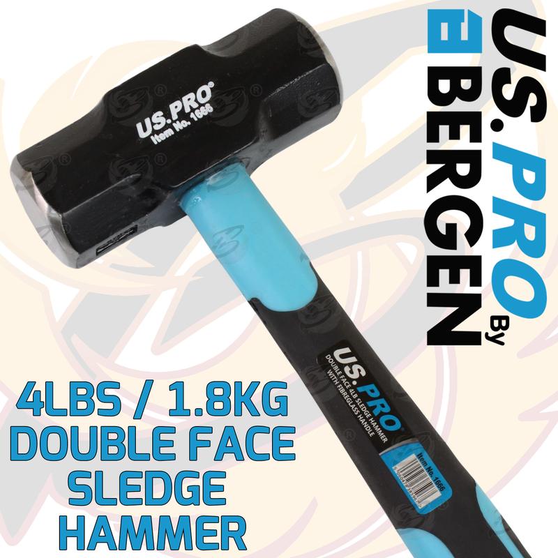 US PRO 4lbs Sledge Hammer 1.8kg Handle 14 inch Long Sledge Hammer Double Face 1