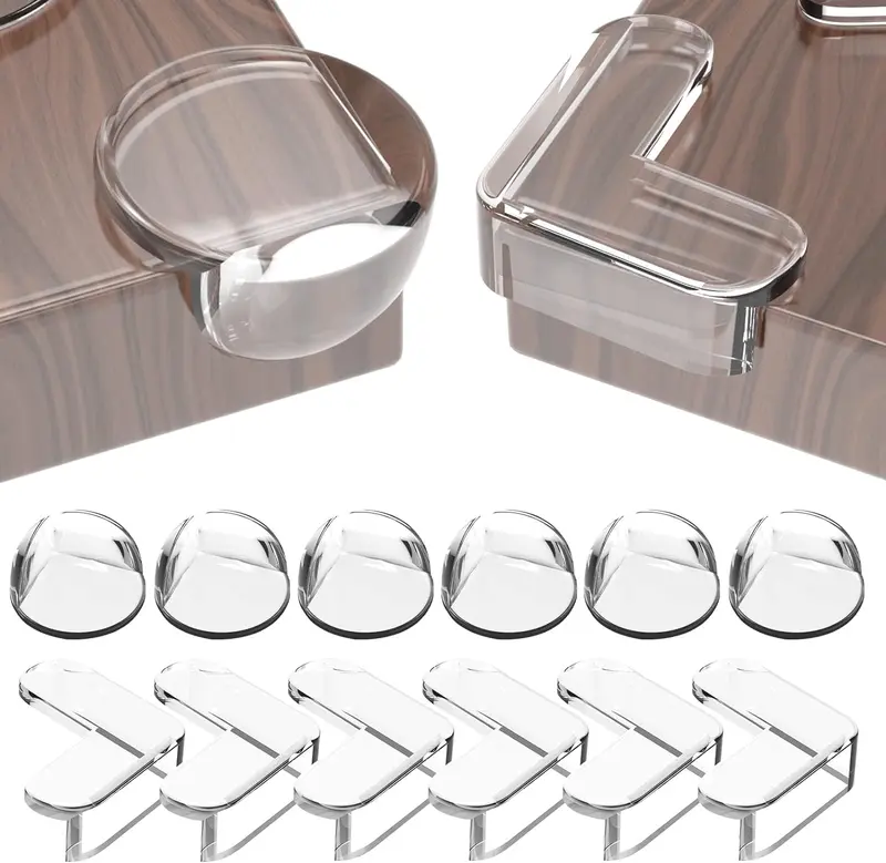 Corner Protectors for Baby Pack of 12, Thick Table Furniture Edge Protectors for Kids with Strong Adhesion, Corner Guard & Edge Safety Bumpers Clear - 6 R and 6 L 0