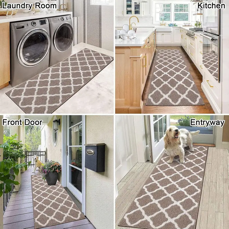 SHACOS Runner Rug for Entryway Indoor 50 x 150 cm, Non Slip Carpet Runner Rug Washable Kitchen Rug, Absorbent Runner Rug Anti-fouling Floor Mats for Dining Room Laundry Room Entryway 4