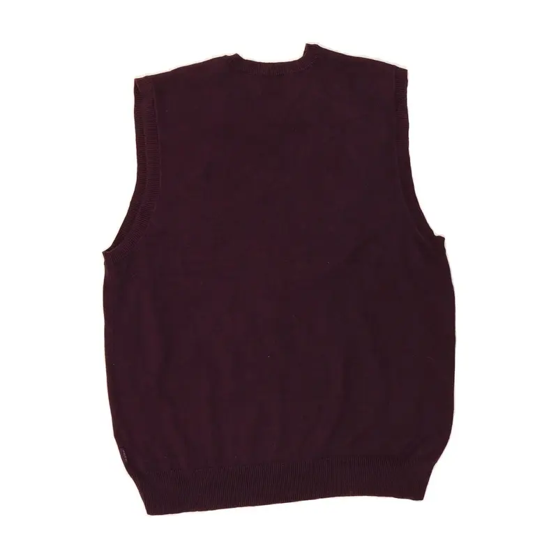 Pre-Owned Vintage IZOD Mens Vest Tank Top Medium Purple Argyle/Diamond Cotton 2