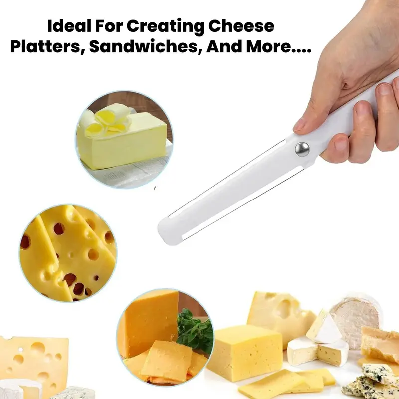 Cheese Slicer Thick & Thin Slices with Ease - Lightweight Plastic Cheese Cutter for Effortless Slicing & Versatile Use - Simple Design for Precision Slicing 5
