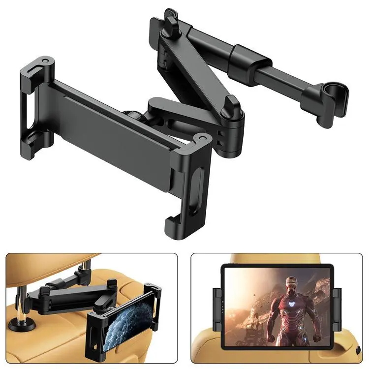 Car Headrest Tablet Mount, 1 Count Car Headrest Phone Holder, Car Phone Holder, Car Phone Hanging Rack, Flexible Adjustable Car Tablet Holder, Car Interior Accessories, Phone Accessories, Car Items 0