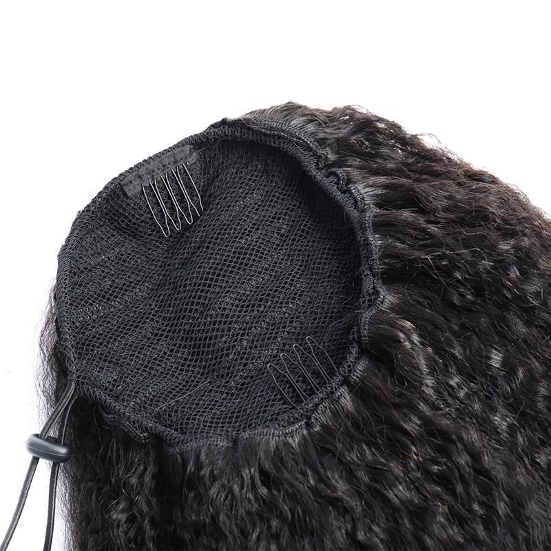 Afro Kinky Curly Drawstring Ponytail Brazilian Kinky Curly Wrap Around Ponytail 4B 4C Remy Hair 3