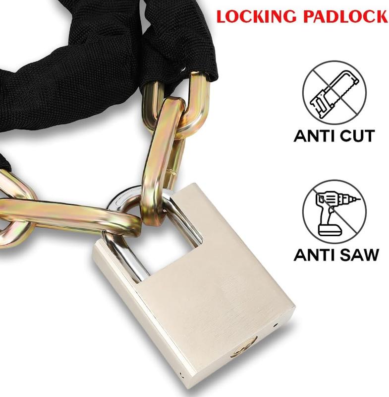 Heavy Duty Motorbike Lock with Padlock | 6mm x 1.2m | Motorcycle & Scooter Lock with Security Chain 1