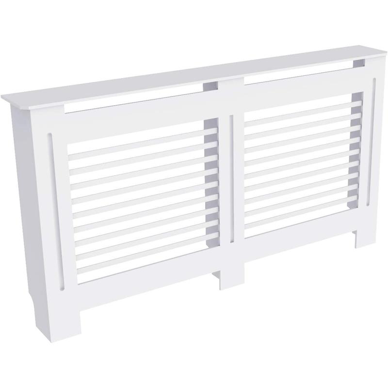 NEW Radiator Cover Wood Cabinet: External 92cm Height White Extra Large Heater Covers Inner Heights 90cm Horizontal Slats Modern Tall Radiator Shelf Thicken MDF Wooden Kitchen Bedroom 8