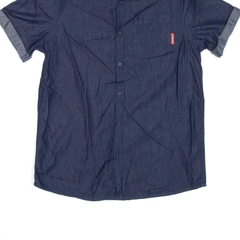 KICKERS Plain Shirt Blue Short Sleeve Boys S 4