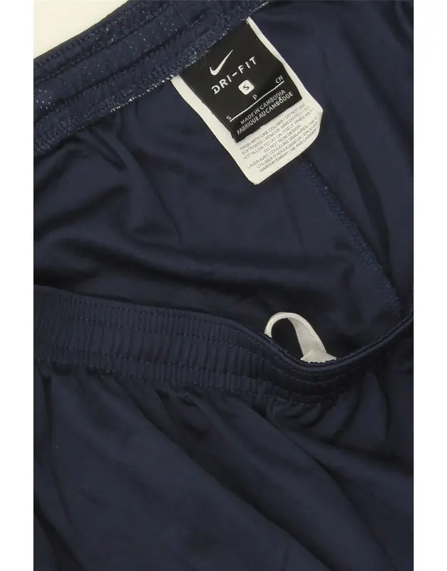 Pre-Owned Vintage NIKE Womens Dri Fit Sport Shorts UK 8 Small Navy Blue Colourblock 3