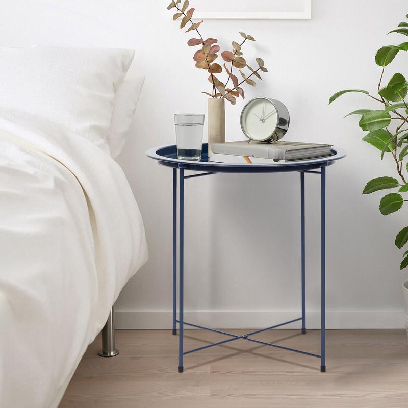 Butlers Tray Table Top Side Table Foldable Living Room White Grey - Stylish and Multi-functional Table for Indoor Use 4