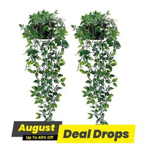 Artificial Hanging Vine Plants in Pots, Faux Plant with Pot, Decorative Hanging Planters for Home Office Indoor Outdoor Garden, Home Decor, Gifts, Artificial Hanging Baskets, Hanging Plant Vines, Swinging Planter