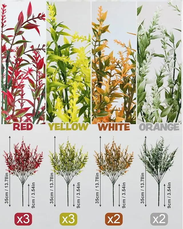 Mixed Color 16 Bundles Artificial Lavender Flowers - UV Resistant Outdoor Plastic Flower for Indoor and Outdoor Decorations - Decorative, Fruit 2