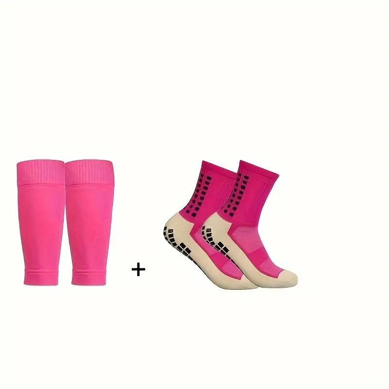 2pcs set of thickened towel bottom football socks and leg protectors 7