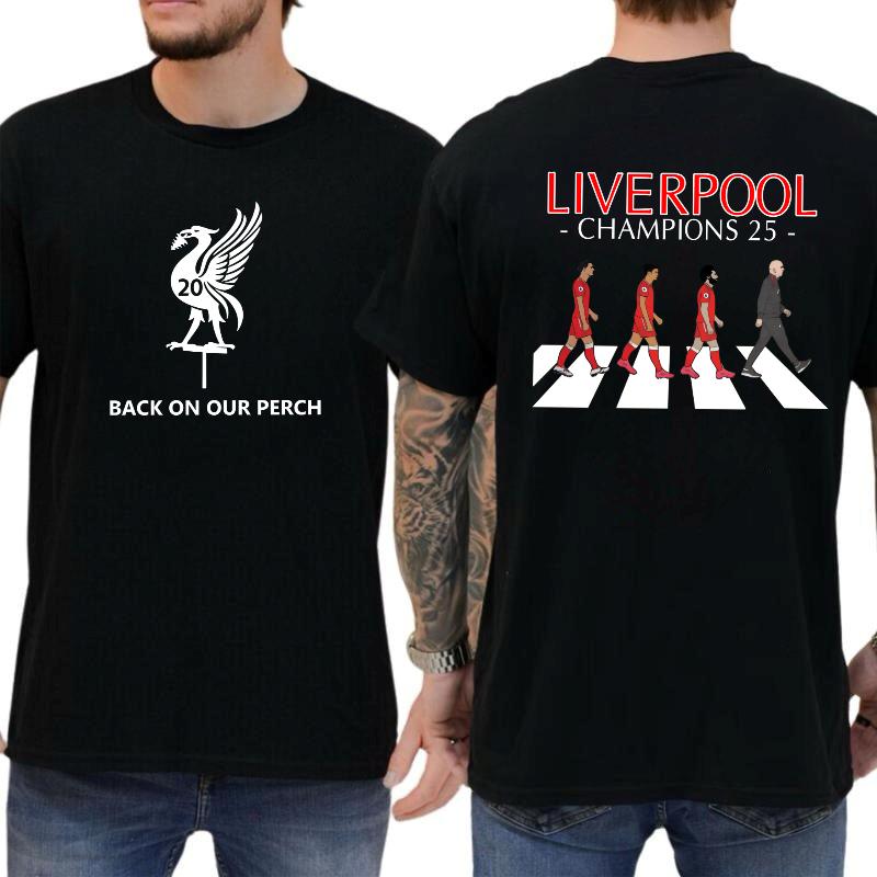 Liverpool T-shirt - Champions 2025. Back On Our Perch T-shirt. Gift for LFC fans. Unisex cotton T-shirt With 2-Sided Printing. 3