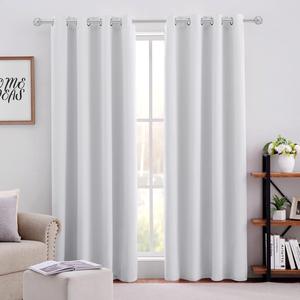 Solid Color Curtain, 2 Counts Modern Simple Plain Drapes, Blackout Thermal Curtain for Bedroom, Living Room, Office, Home Accessories